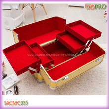 Red Interior Aluminum Travel Beauty Case for Makeup Artist (SACMC059)